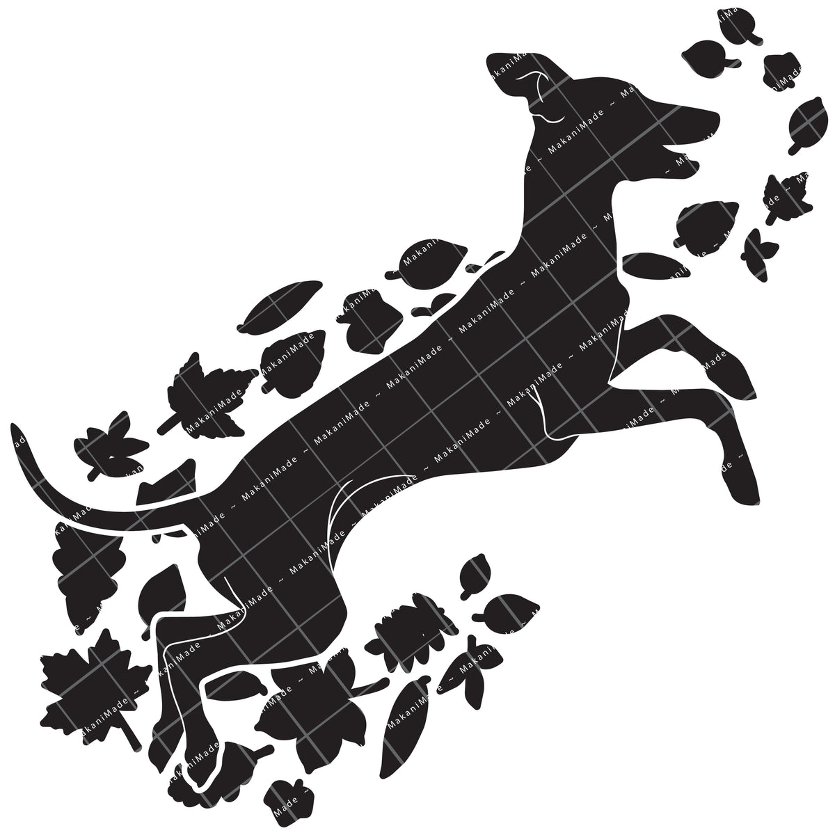 Fall Leaves Italian Greyhound Decal