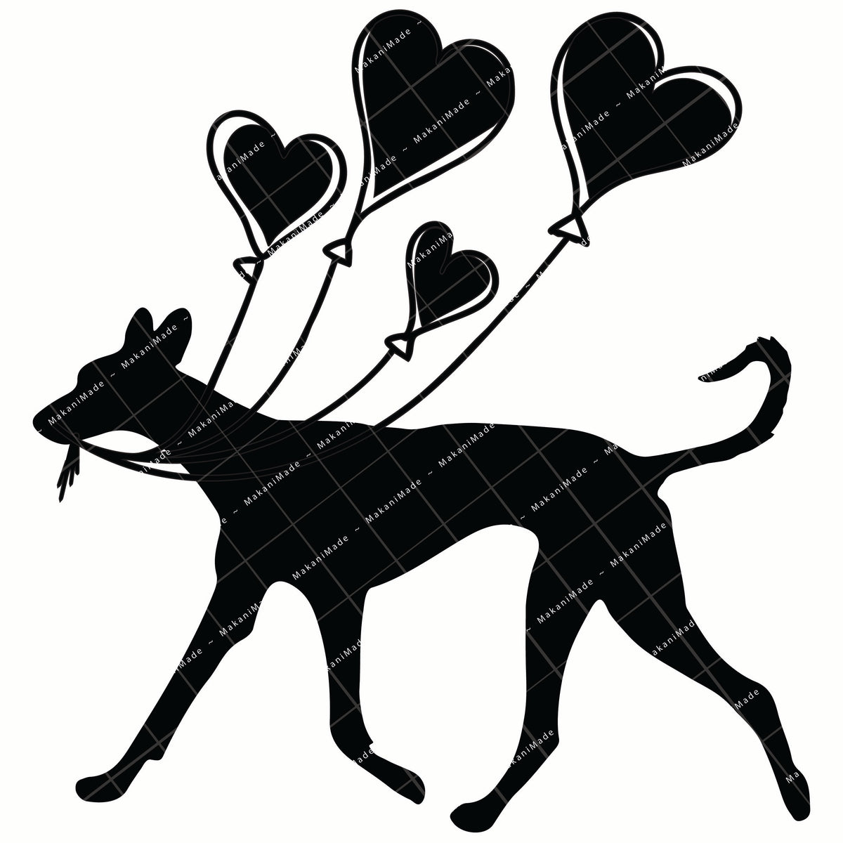 Heart Balloon Ibizan Hound (Smooth) Decal
