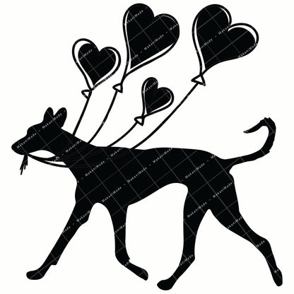 Heart Balloon Ibizan Hound (Smooth) Decal