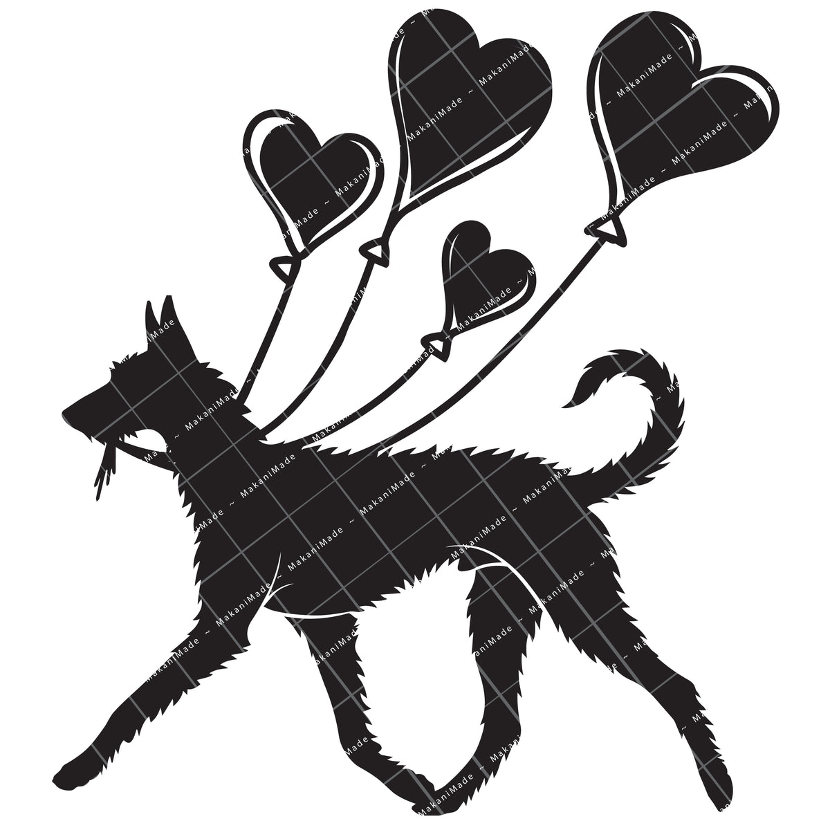 Heart Balloon Ibizan Hound (Wire) Decal