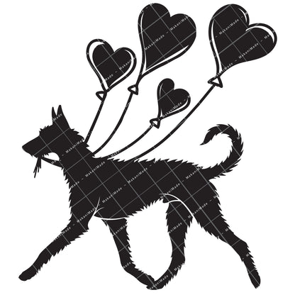 Heart Balloon Ibizan Hound (Wire) Decal