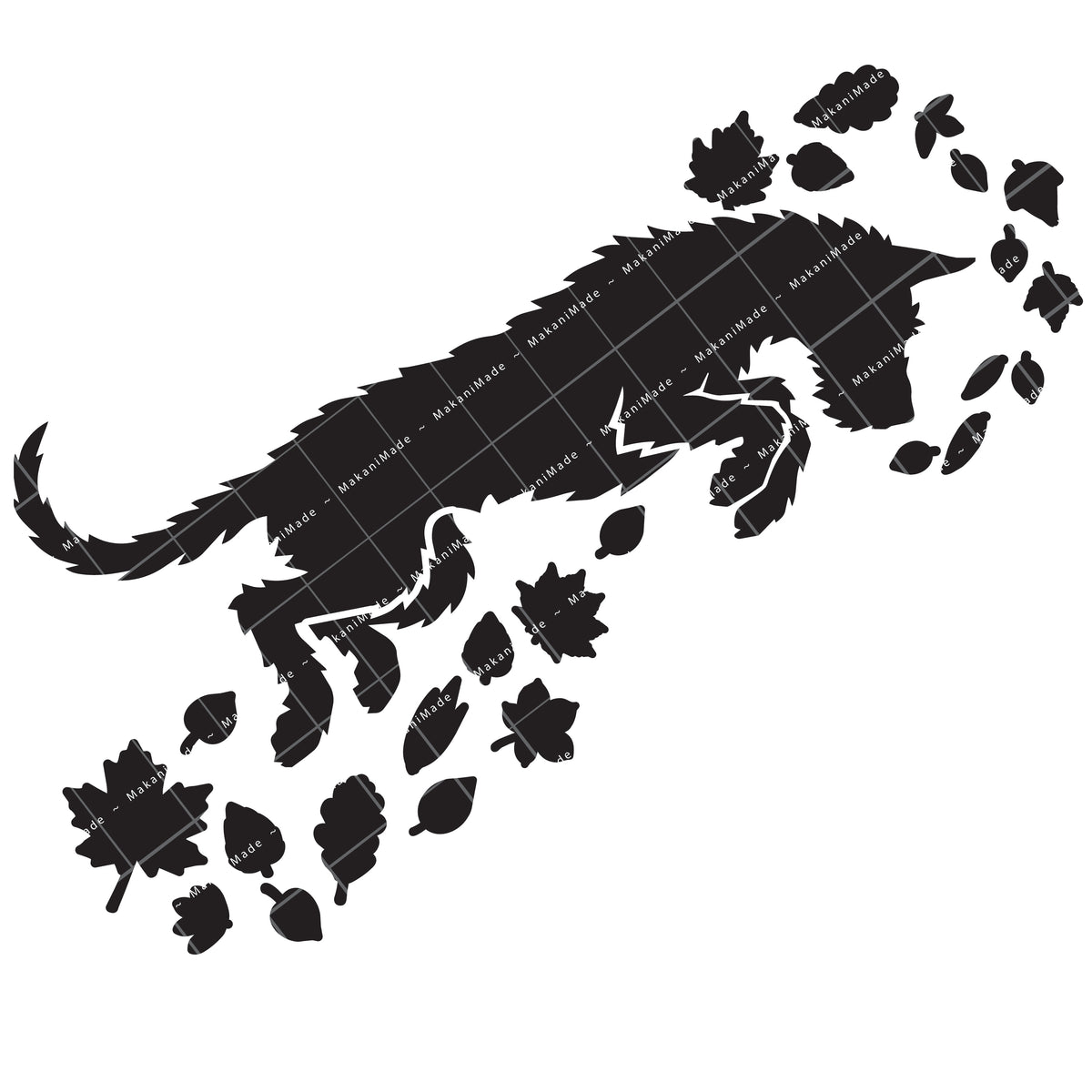 Fall Leaves Ibizan Hound (Wire) Decal
