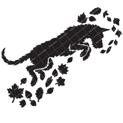 Fall Leaves Ibizan Hound (Wire) Decal