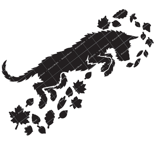 Fall Leaves Ibizan Hound (Wire) Decal