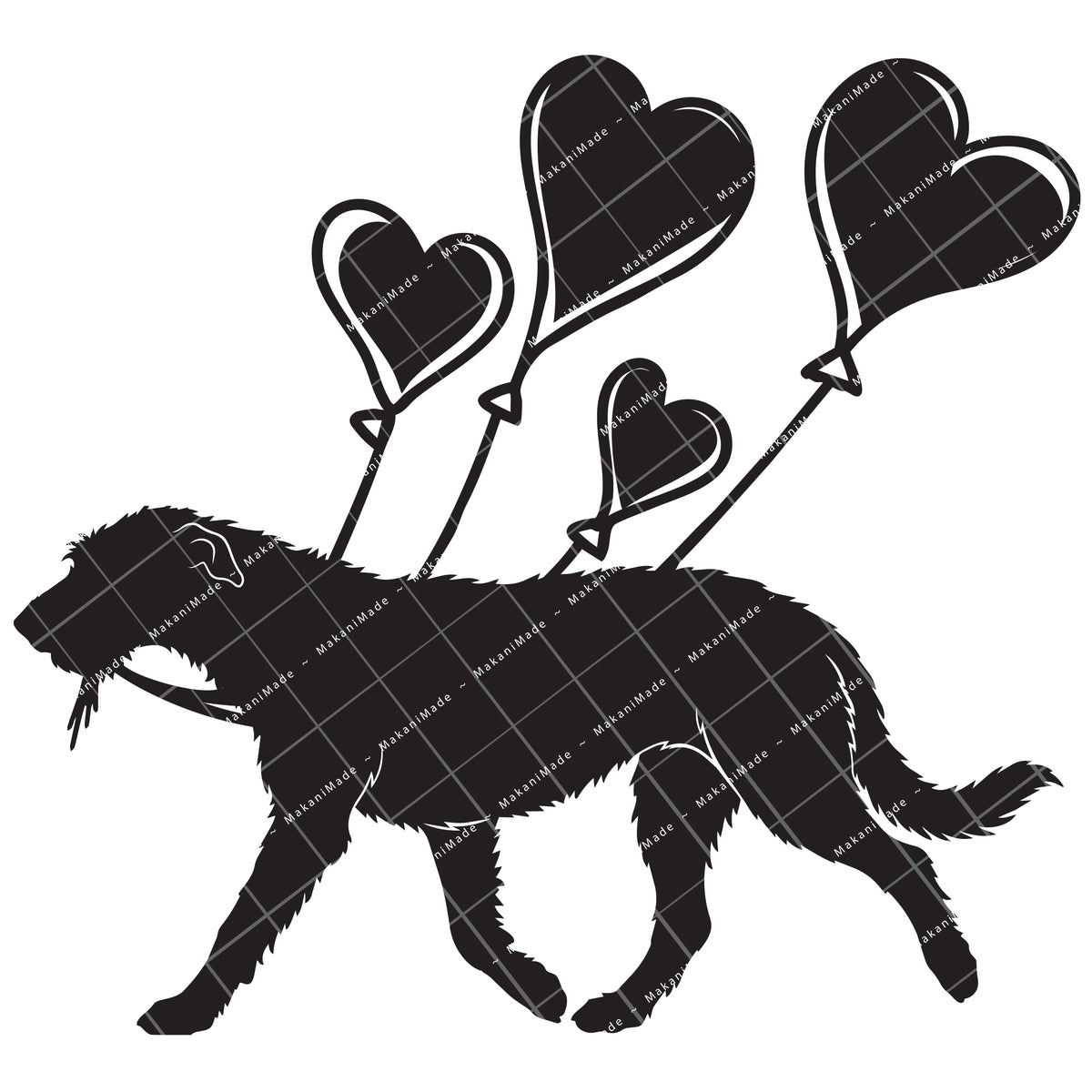 Heart Balloon Wolfhound Decal