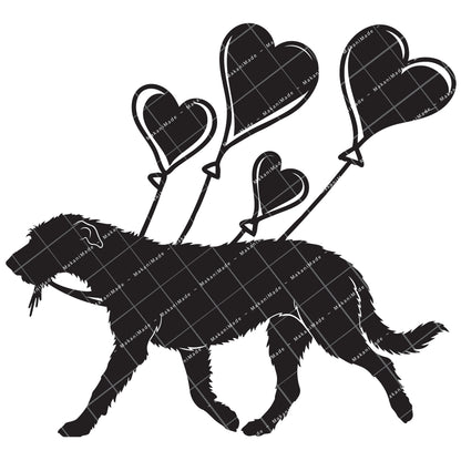 Heart Balloon Wolfhound Decal