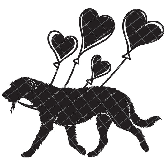 Heart Balloon Wolfhound Decal