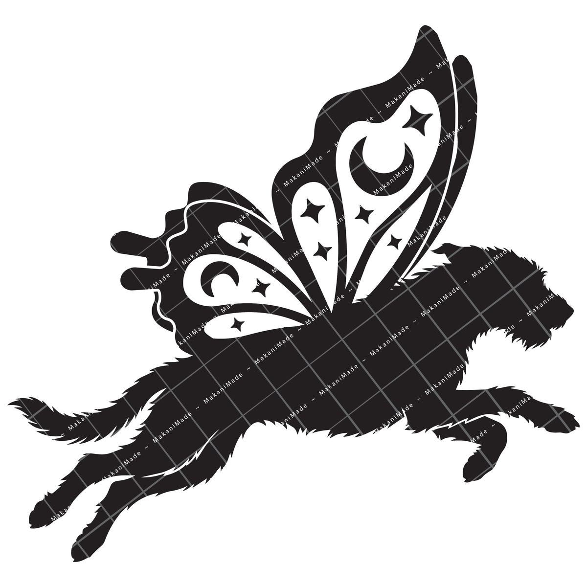 Leaping Butterfly Wolfhound Decal