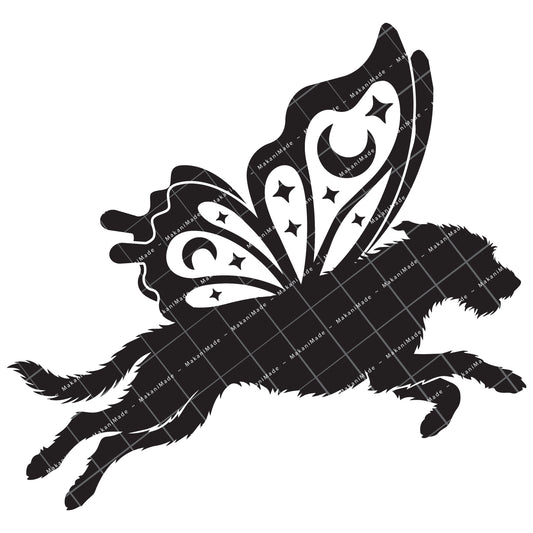 Leaping Butterfly Wolfhound Decal