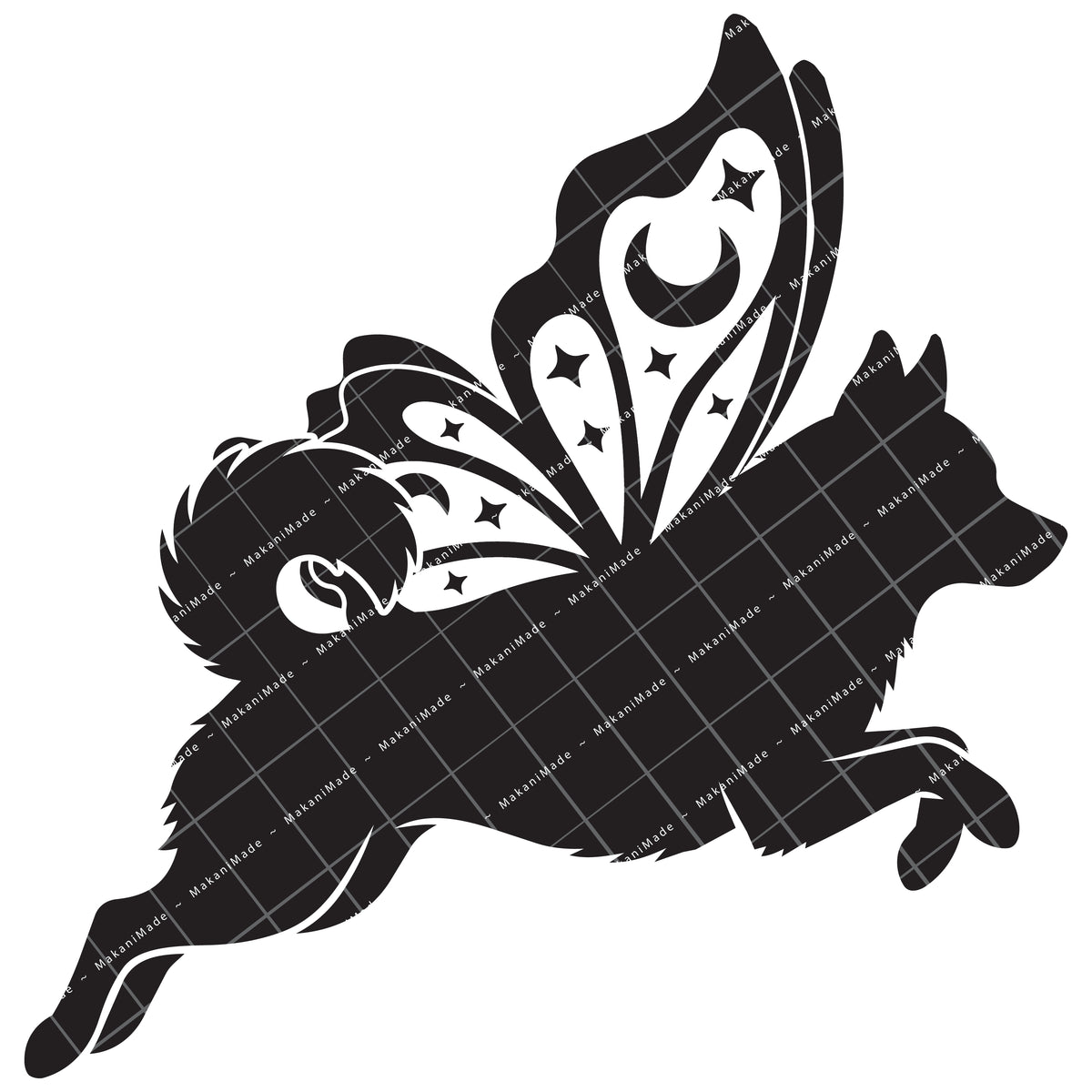 Leaping Butterfly Klee Kai Decal
