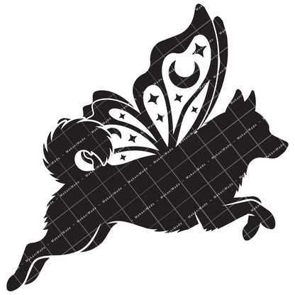 Leaping Butterfly Klee Kai Decal