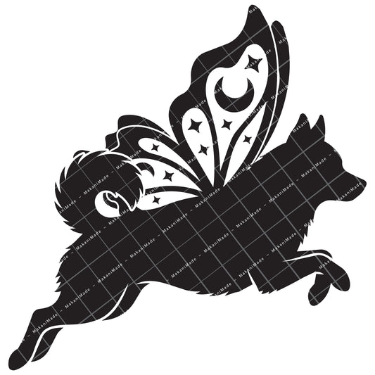 Leaping Butterfly Klee Kai Decal