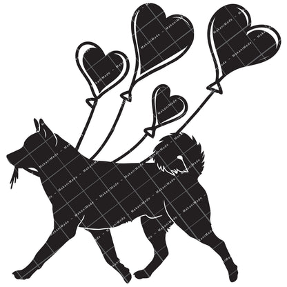 Heart Balloon Norwegian Lundehund Decal