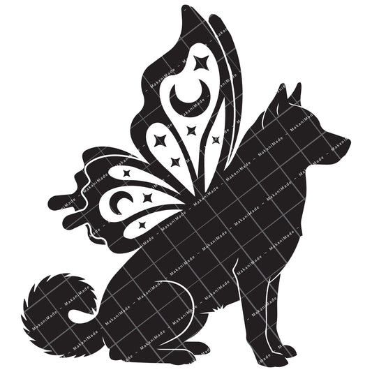 Butterfly Wing Norwegian Lundehund Decal