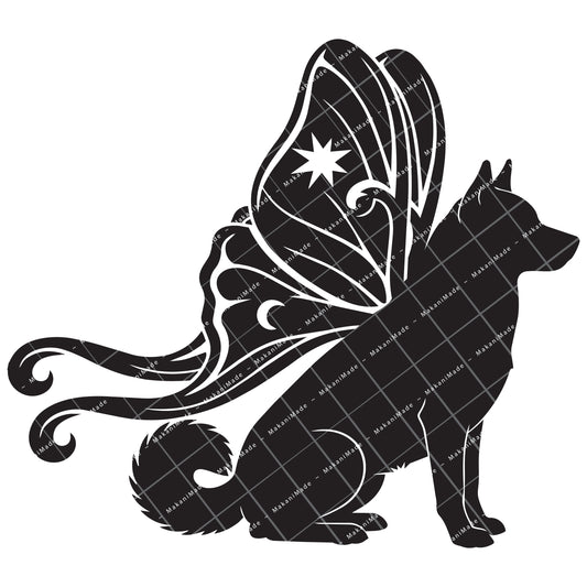 Moth Wing Norwegian Lundehund Decal
