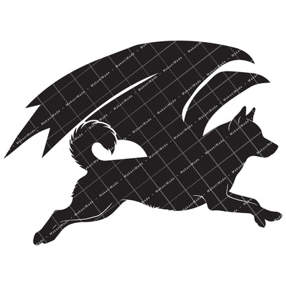 Leaping Dragon Norwegian Lundehund Decal
