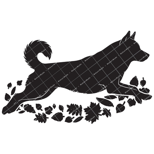 Fall Leaves Norwegian Lundehund Decal