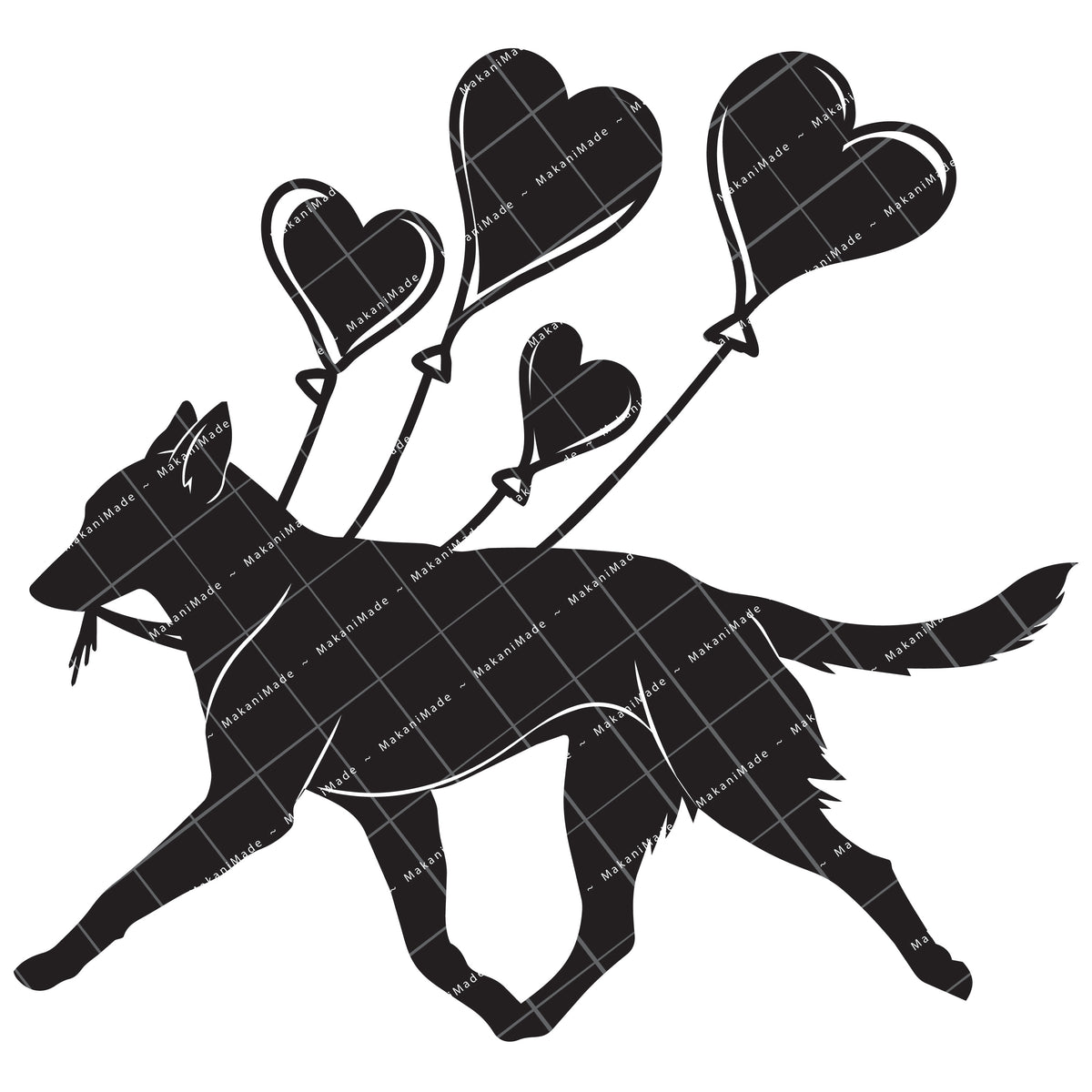 Heart Balloon Belgian Malinois Decal
