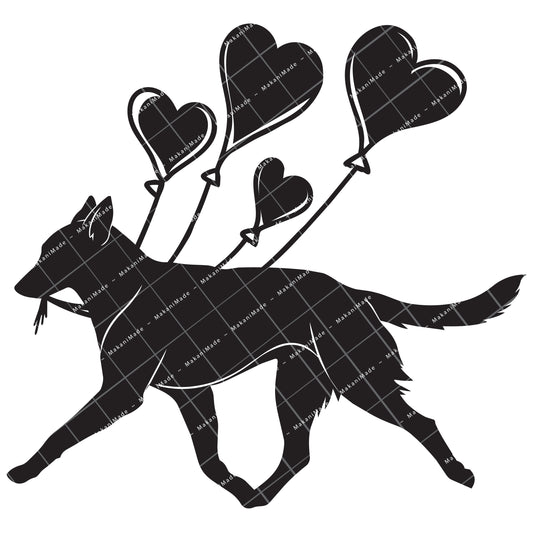 Heart Balloon Belgian Malinois Decal