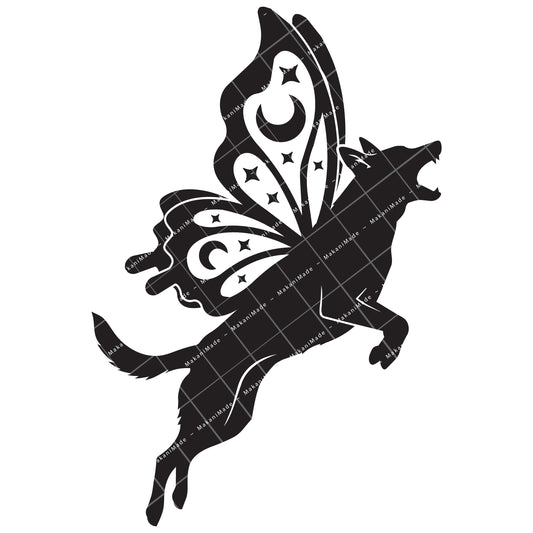 Leaping Butterfly Belgian Malinois Decal