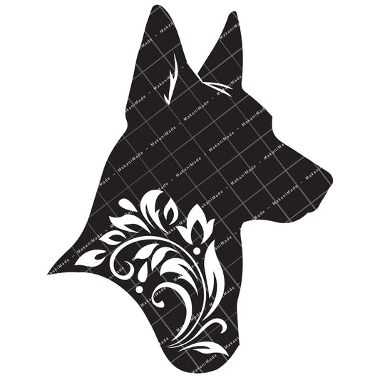 Profile Cutout Belgian Malinois Decal
