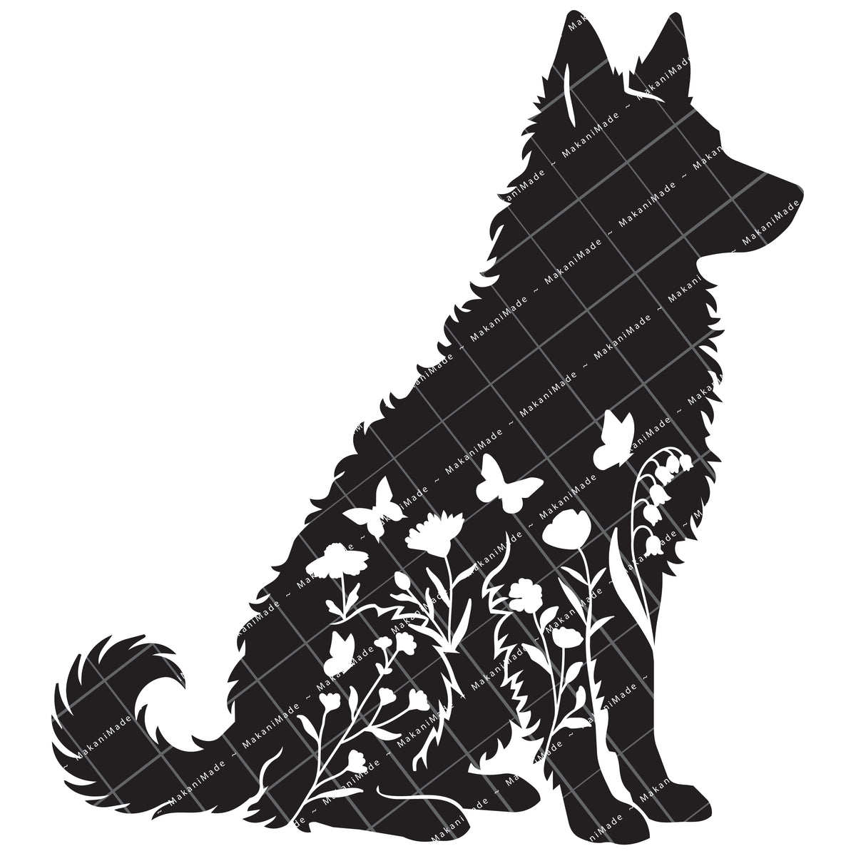 Floral Sit Mudi Decal