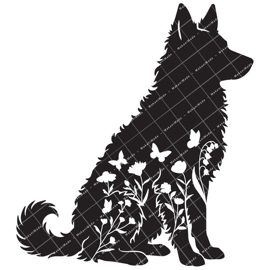 Floral Sit Mudi Decal