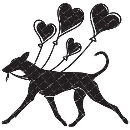 Heart Balloon Pharaoh Hound Decal