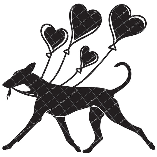 Heart Balloon Pharaoh Hound Decal