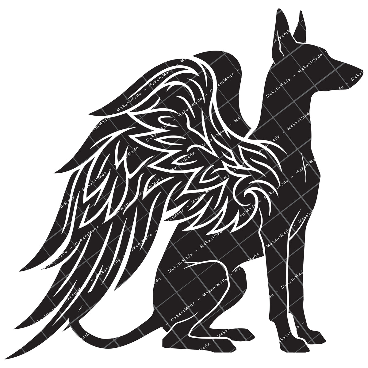Angel Wing Pharaoh Hound Decal