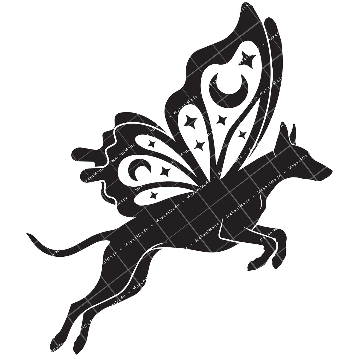 Leaping Butterfly Pharaoh Hound Decal