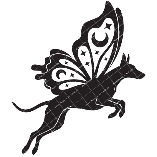 Leaping Butterfly Pharaoh Hound Decal