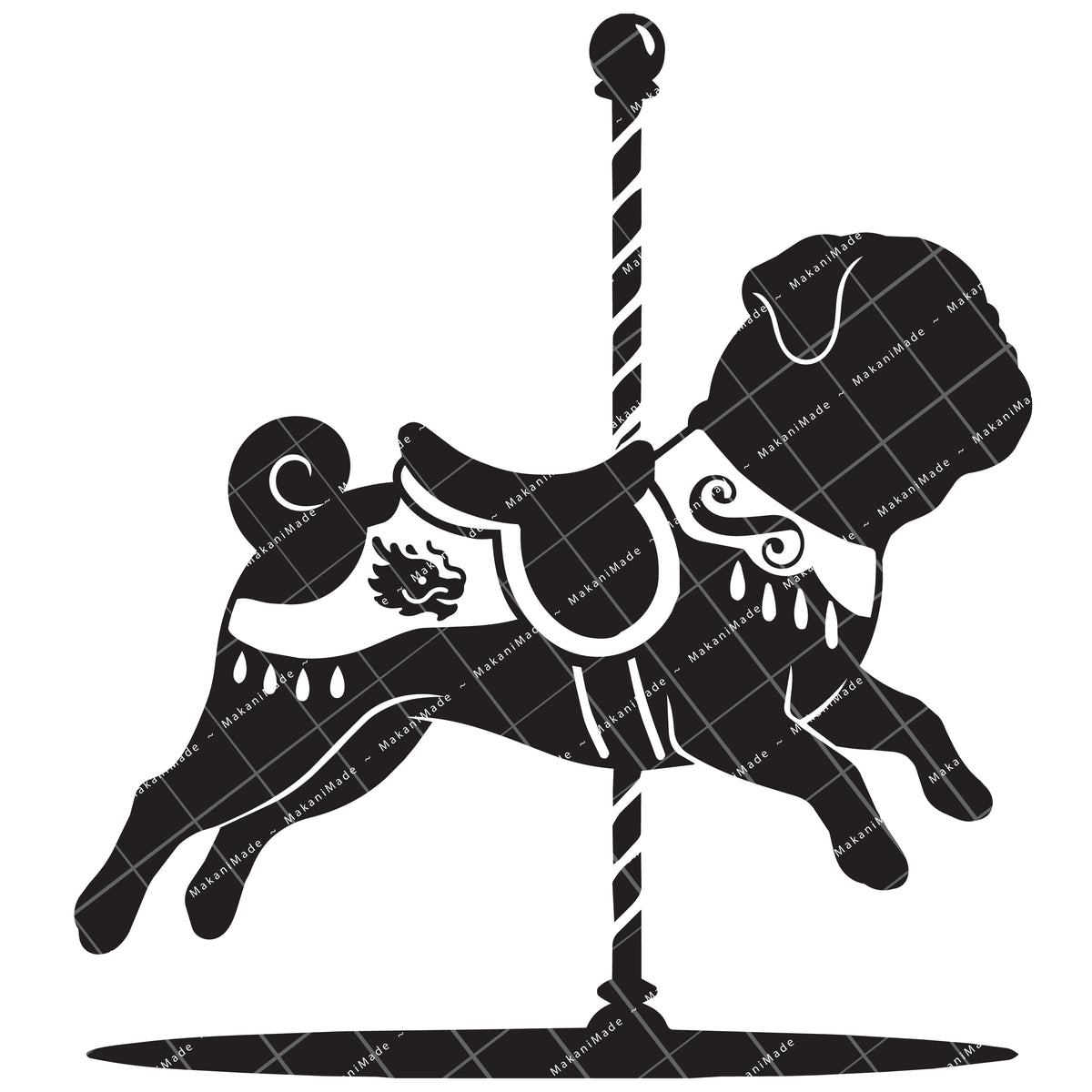 Carousel Pug Decal