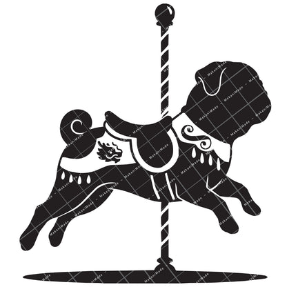 Carousel Pug Decal