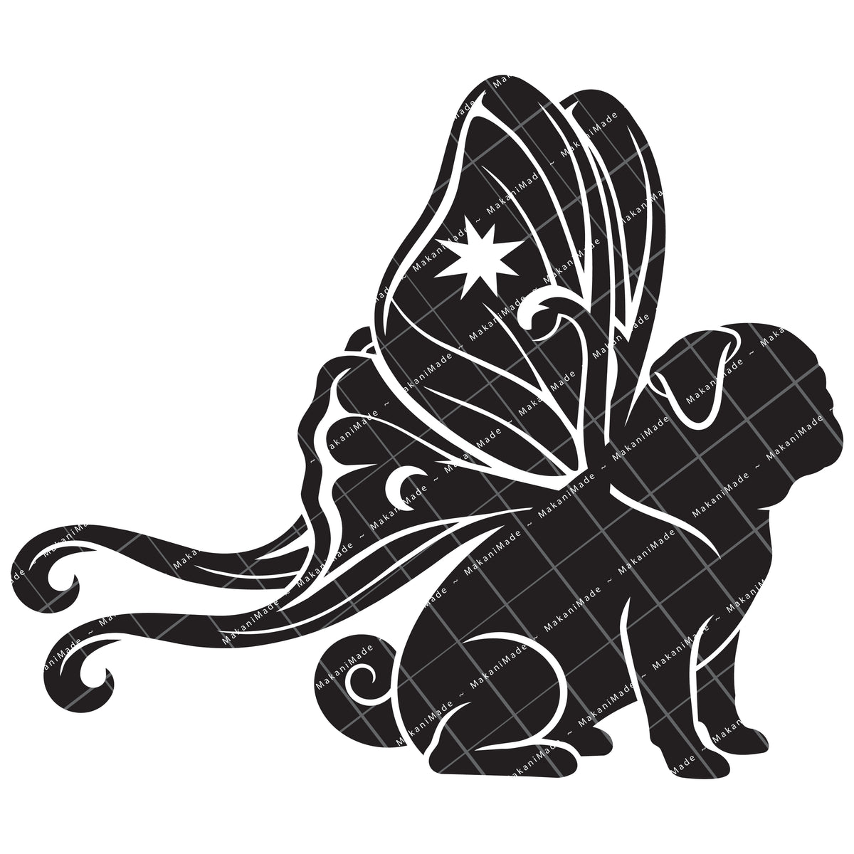 Moth Wing Pug Decal