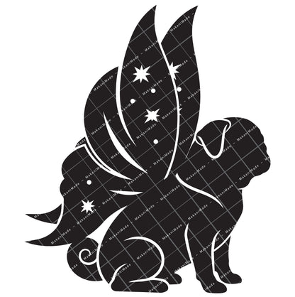 Fairy Wing Pug Decal