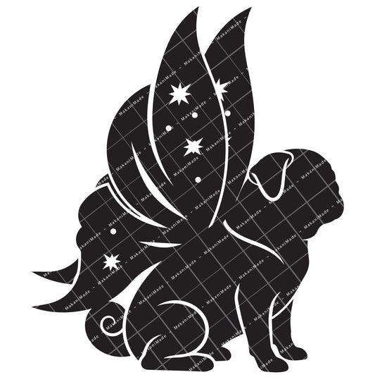 Fairy Wing Pug Decal