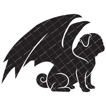 Dragon Wing Pug Decal
