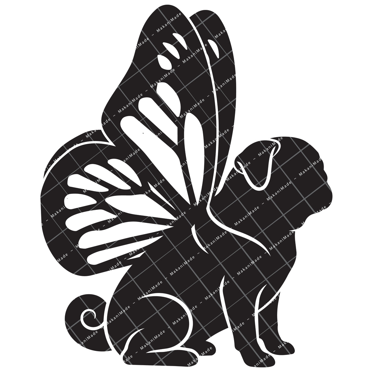 Monarch Wing Pug Decal