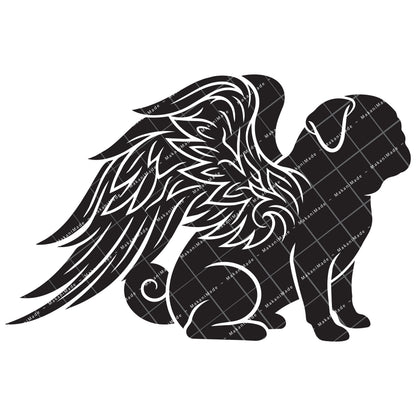 Angel Wing Pug Decal