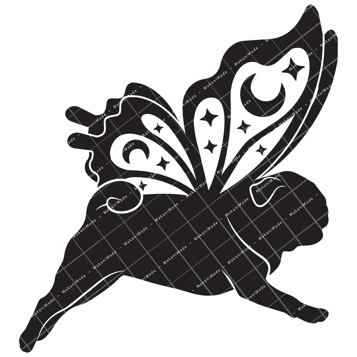 Leaping Butterfly Pug Decal