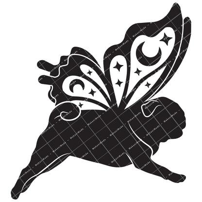 Leaping Butterfly Pug Decal