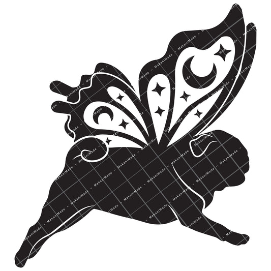 Leaping Butterfly Pug Decal