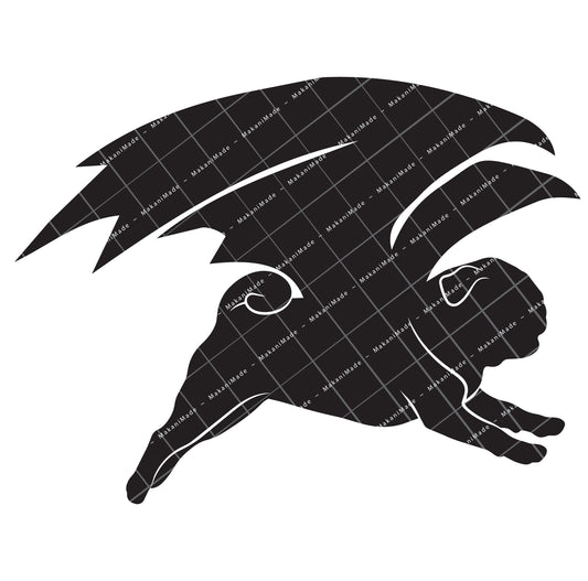 Leaping Dragon Pug Decal