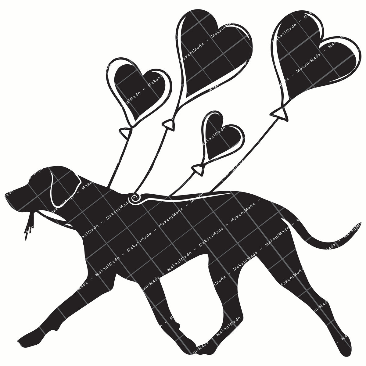 Heart Balloon Rhodesian Ridgeback Decal