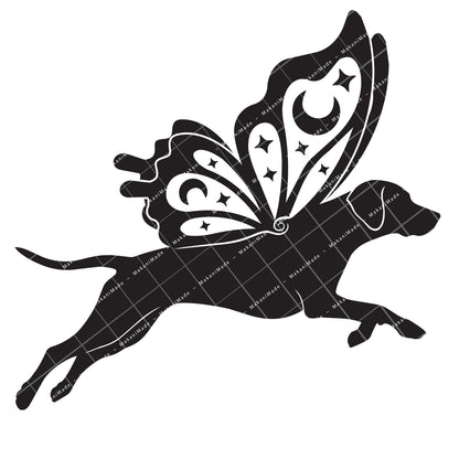 Leaping Butterfly Rhodesian Ridgeback Decal