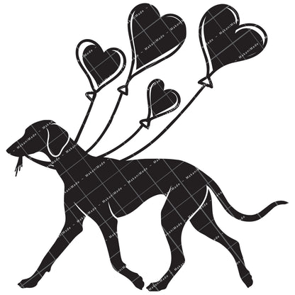 Heart Balloon Saluki (Smooth) Decal