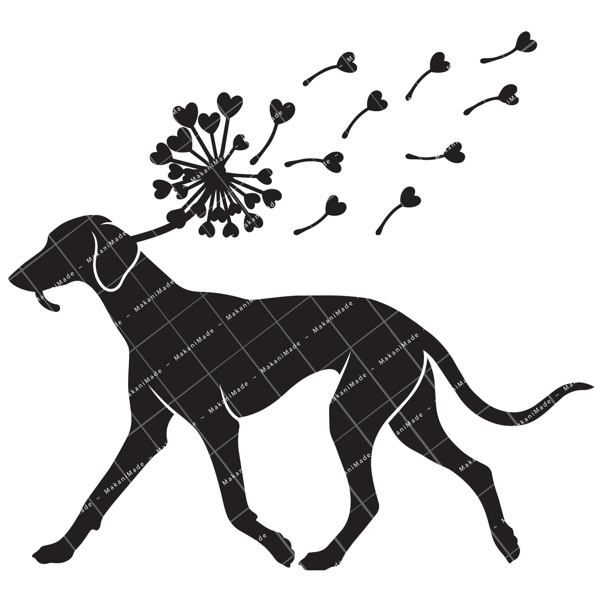 Dandelion Fluff Saluki (Smooth) Decal