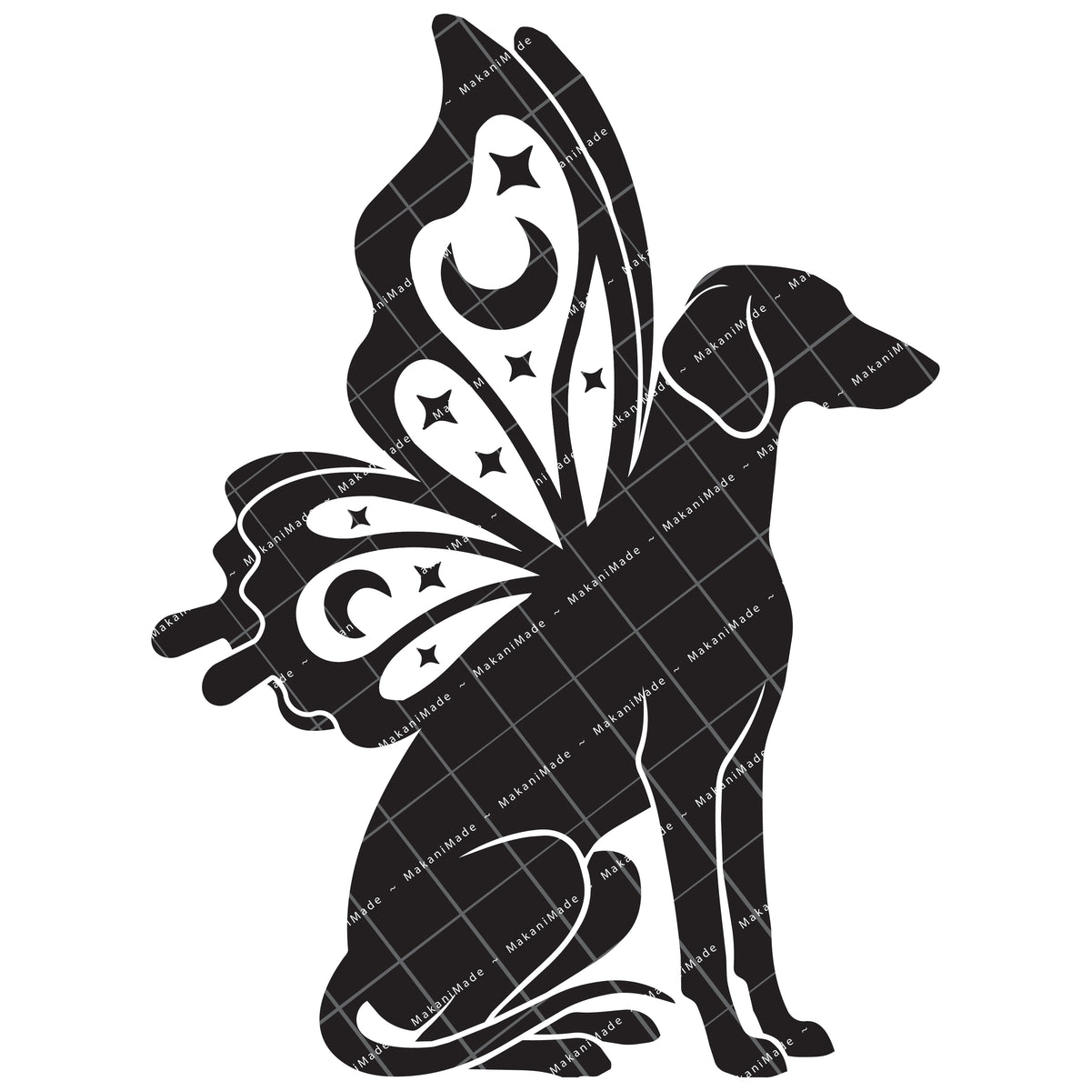 Butterfly Wing Saluki (Smooth) Decal
