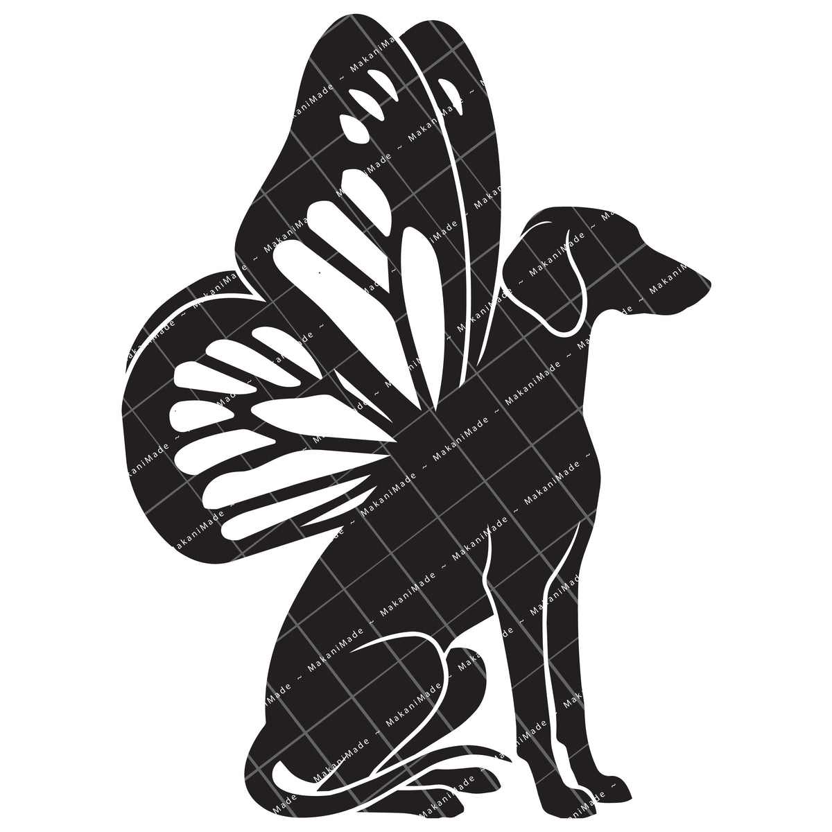 Monarch Wing Saluki (Smooth) Decal